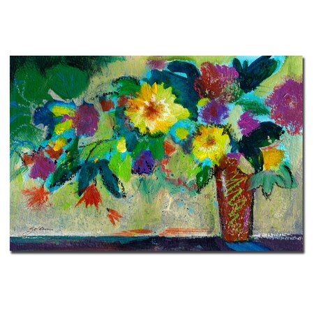 Sheila Golden 'Green Bouquet' Canvas Art,16x24